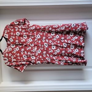 Forever 21 Abstract Ditsy Orange Floral Mini Dress